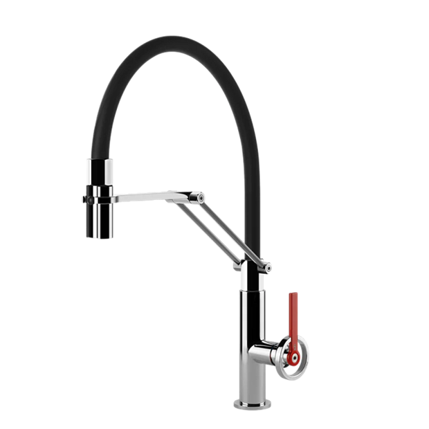 Смеситель для кухни Gessi OFFICINE V                                                    
                            60205#031 хром, рычаг красный 60205#031