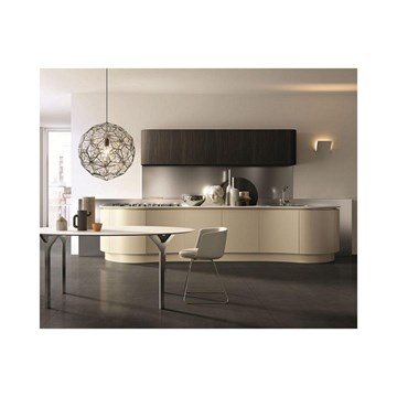 Кухонная мебель Aster Cucine Domina                                                    
                             laccato metallizzato avorio flou opaco, ebano soft opaco, acciaio satinato, corian glacier white Кухонная мебель Aster Cucine Domina                                                    
            