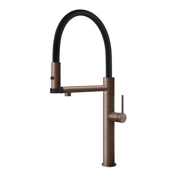 Смеситель для кухни Gessi 316 MECCANICA                                                    
                            60212#708 цвет-браш.медь PVD/шланг-черный 60212#708