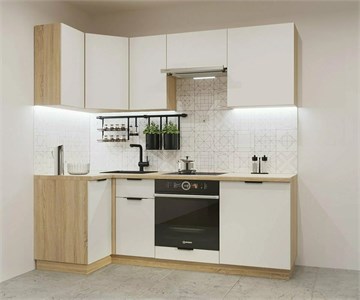 Кухонный угловой гарнитур Фаска Тальк, 1000х2200 мм, фасады МДФ MRKT-BT0TC9W8