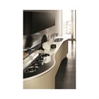 Кухонная мебель Aster Cucine Domina                                                    
                             laccato metallizzato avorio flou opaco, ebano soft opaco, acciaio satinato, corian glacier white Кухонная мебель Aster Cucine Domina                                                    
            