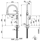 Смеситель для кухни Gessi 316 MECCANICA                                                    
                            60212#299 цвет-черный матовый/шланг-черный 60212#299
