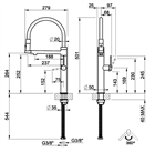 Смеситель для кухни Gessi 316 FLESSA                                                    
                            60210#239 цвет-steel brushed/шланг-черный 60210#239
