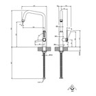 Смеситель для кухни Gessi OFFICINE                                                    
                            60051#708 браш.медь PVD 60051#708