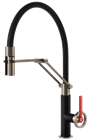 Смеситель для кухни Gessi OFFICINE V                                                    
                            60205#599 матовый черный/Finox, рычаг красный 60205#599