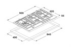 Варочная панель Fulgor URBANTECH                                                    
                            FUH 905 G DWK MBK FUH 905 G DWK MBK